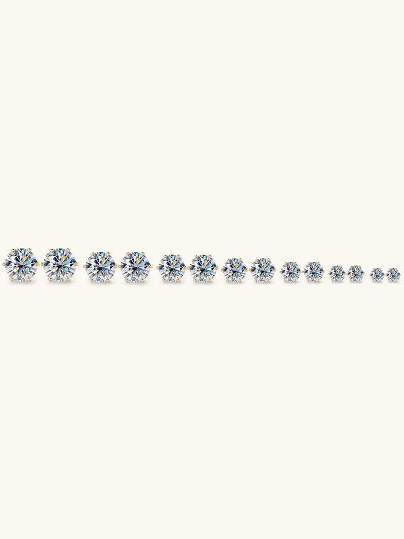 S925 Sterling Silver Synthetic Moissanite Earrings, Elegant Stud Earrings for Women & Girls, Trendy All-Match & Exquisite Jewelry for Birthday Gift, Pretty Studs