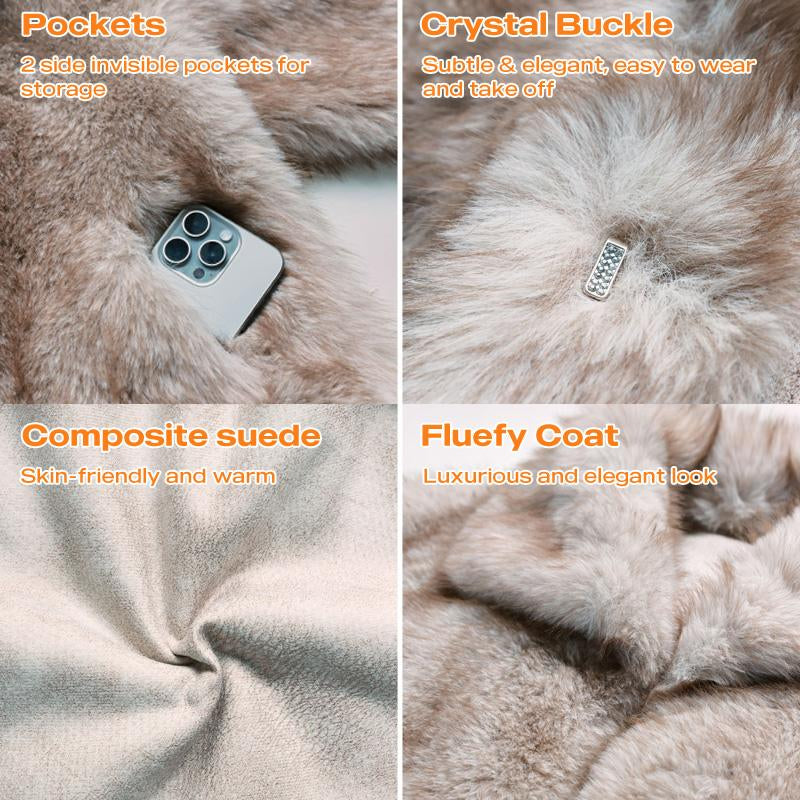 Chicme 2025 FW Women'S Turn-Down Collar Long Sleeve Faux Fur Coat Jacket Casual Warm Fluffy Cropped Coat