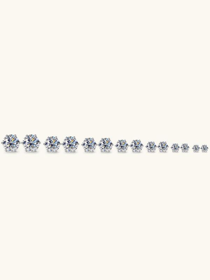 S925 Sterling Silver Synthetic Moissanite Earrings, Elegant Stud Earrings for Women & Girls, Trendy All-Match & Exquisite Jewelry for Birthday Gift, Pretty Studs