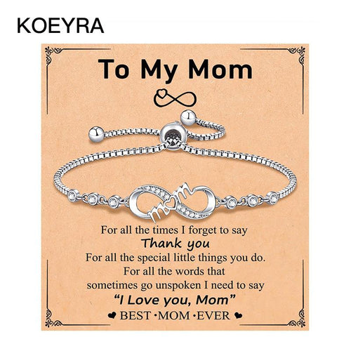 KOEYRA Infinity Love Heart Bracelets for Women Girls Birthday Christmas Valentine'S Day Jewelry Gifts for Mom Daughter with Inspirational Message Card